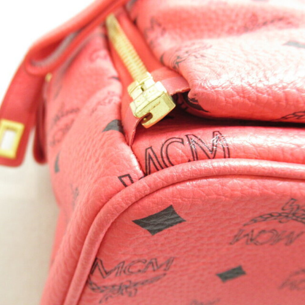 Mcm Rucksack Backpack Leather Backpack Studs Red … - image 7